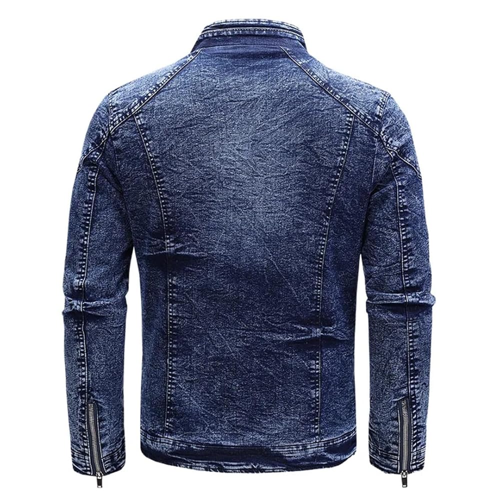 Amazon.com: Men Spring And Autumn Denim Jacket Retro Zippers